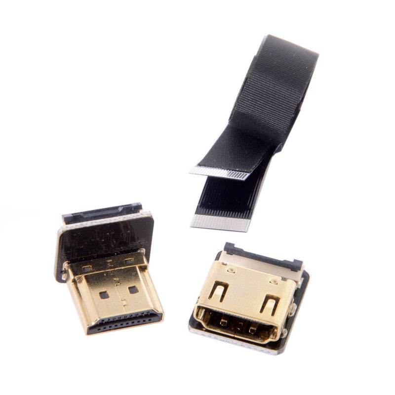JSER CYFPV Down Angled 90 Degree HDMI Male to Female FPC Flat Cable for HDTV Multicopter Aerial Photography (0.5m) - Image 1